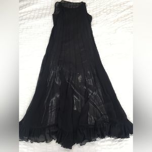 Teri Jon Silk Evening Gown with Ruffle Rickie Freeman